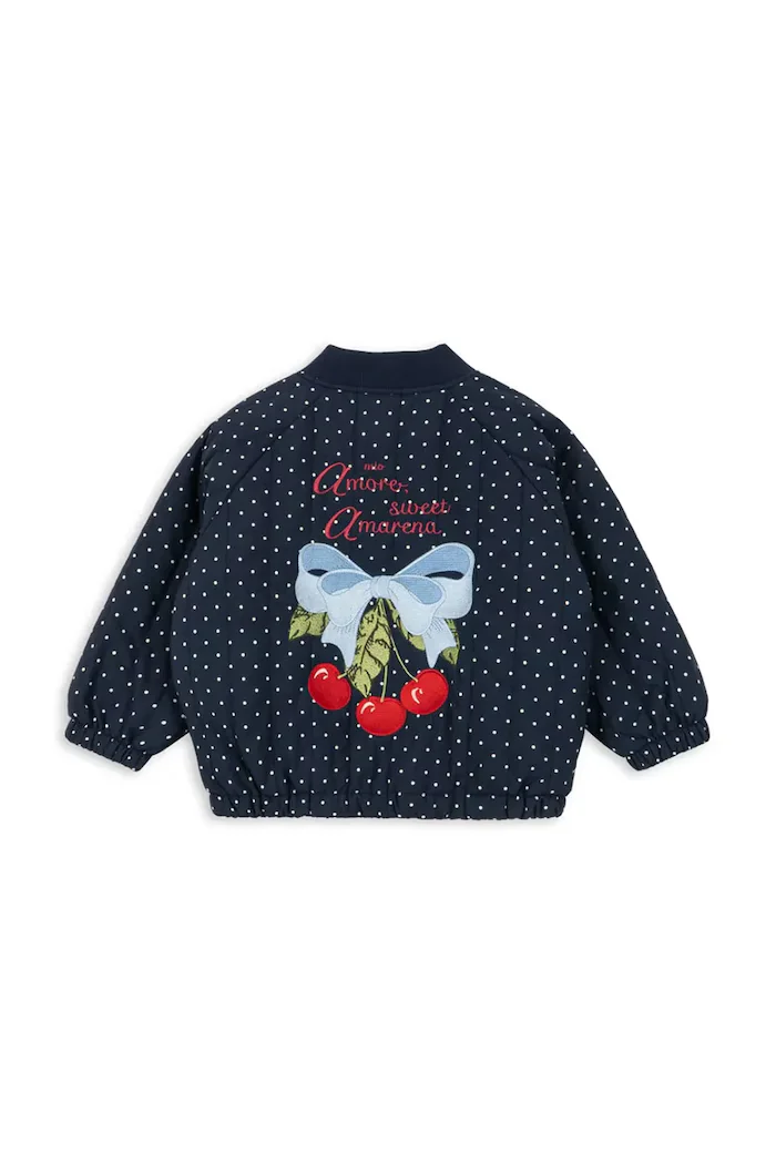 Konges Sløjd яке бомбър за деца JUNO PRINTED DOT BOMBER JACKET тъмносиньо KS106052
