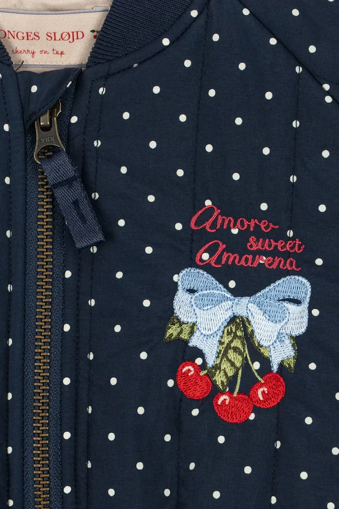 Konges Sløjd яке бомбър за деца JUNO PRINTED DOT BOMBER JACKET тъмносиньо KS106052