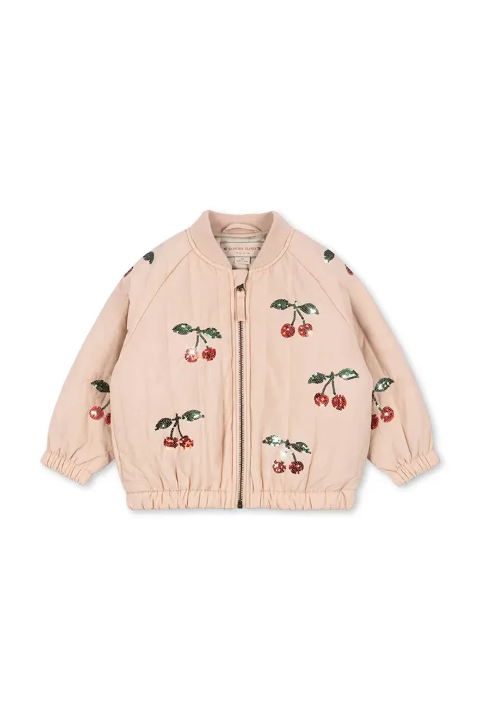 Konges Sløjd яке бомбър за деца JUNO SEQUIN BOMBER JACKET бежово KS105733
