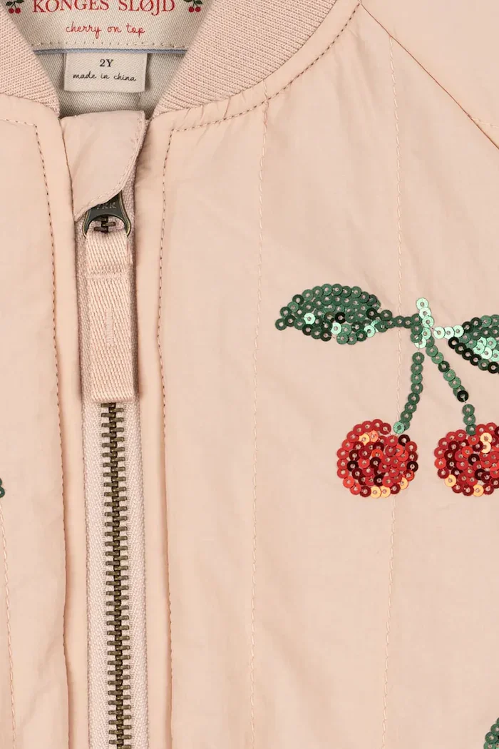 Konges Sløjd яке бомбър за деца JUNO SEQUIN BOMBER JACKET бежово KS105733