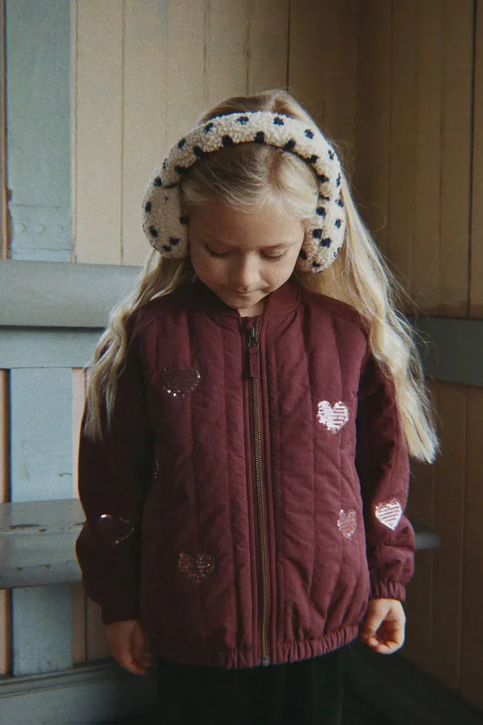 Konges Sløjd яке бомбър за деца JUNO SEQUIN BOMBER JACKET кафяво KS105733