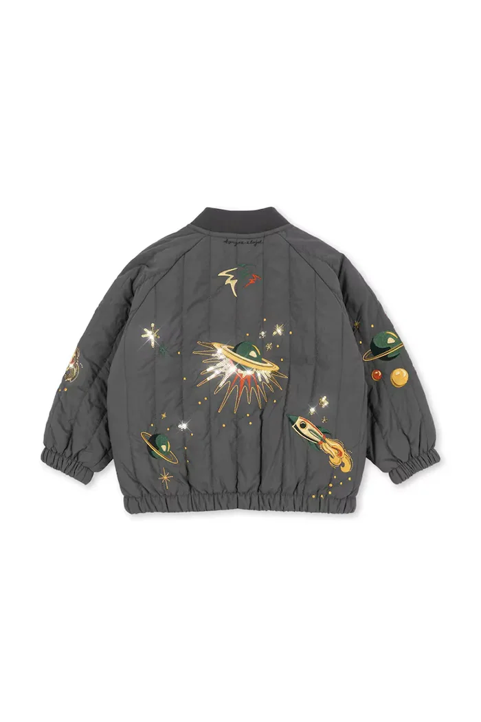 Konges Sløjd яке бомбър за деца JUNO SEQUIN BOMBER JACKET сиво KS105733