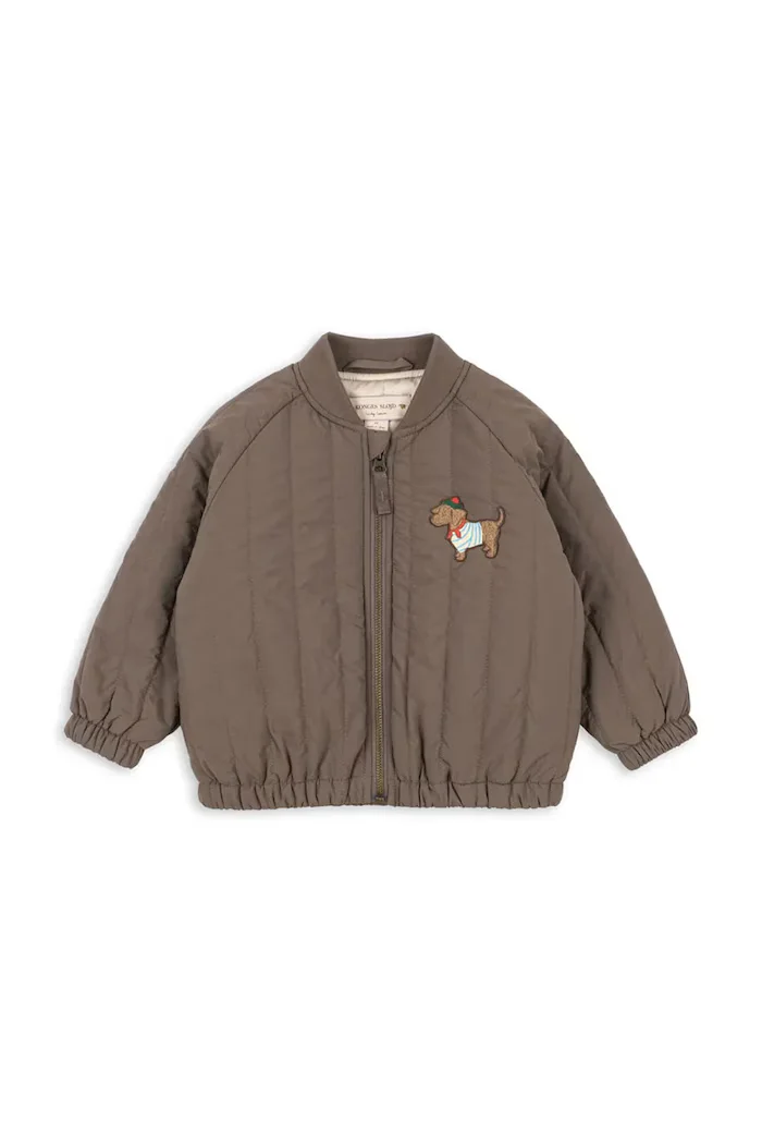 Konges Sløjd яке бомбър за деца JUNO TERRY BOMBER JACKET кафяво KS105734