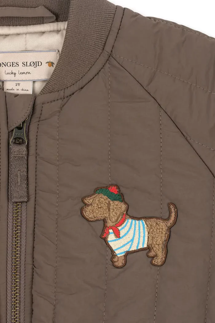 Konges Sløjd яке бомбър за деца JUNO TERRY BOMBER JACKET кафяво KS105734