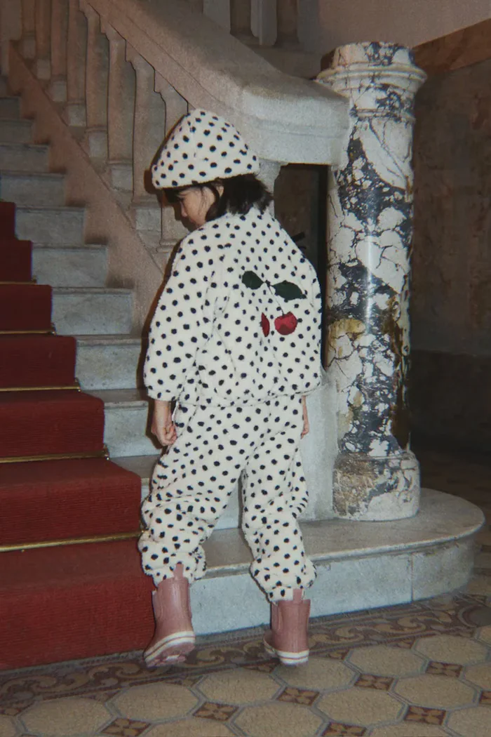 Konges Sløjd яке за деца от полар JODY EMBROIDERY TEDDY JACKET GRS бежово KS105712