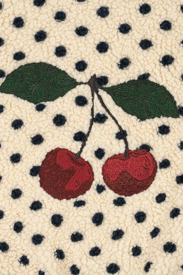 Konges Sløjd яке за деца от полар JODY EMBROIDERY TEDDY JACKET GRS бежово KS105712
