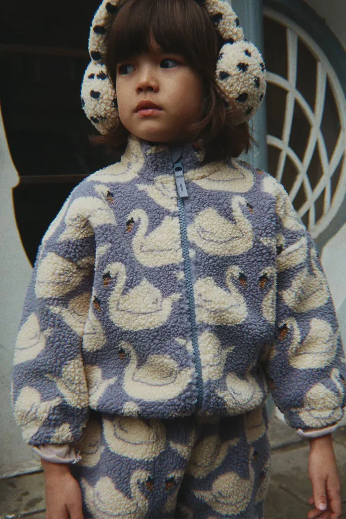 Konges Sløjd яке за деца от полар JODY TEDDY JACKET GRS синьо KS105720