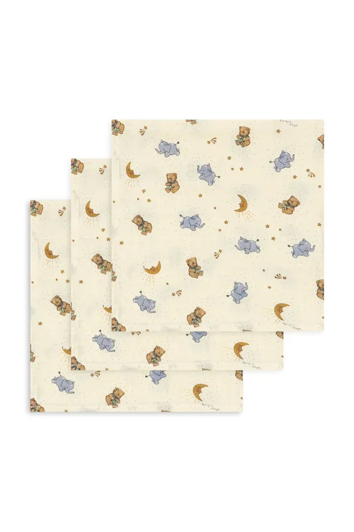 Konges Sløjd за деца от памук 3 PACK MUSLIN CLOTH GOTS бежов KS105863