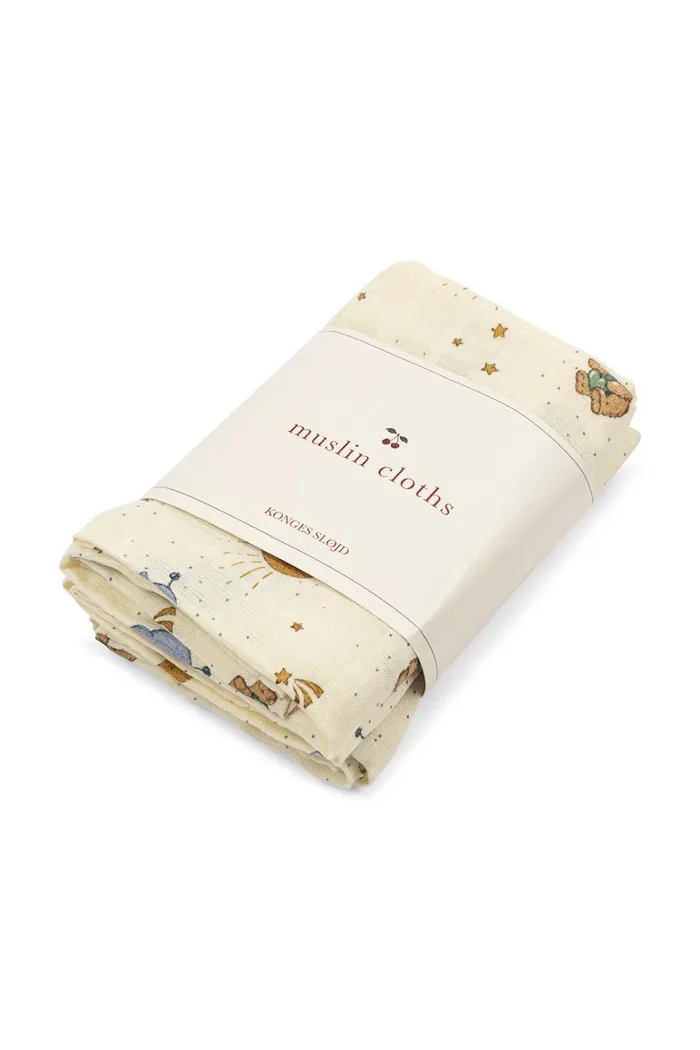 Konges Sløjd за деца от памук 3 PACK MUSLIN CLOTH GOTS бежов KS105863
