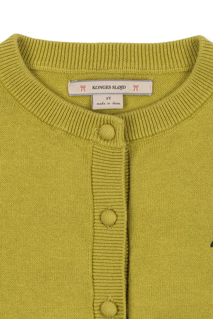 Konges Sløjd жилетка за деца от памук CATHY CARDIGAN зелена KS105937
