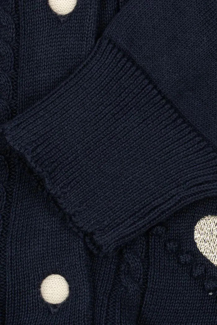 Konges Sløjd жилетка за деца от памук SOLEIL CARDIGAN GOTS тъмносиня KS106241