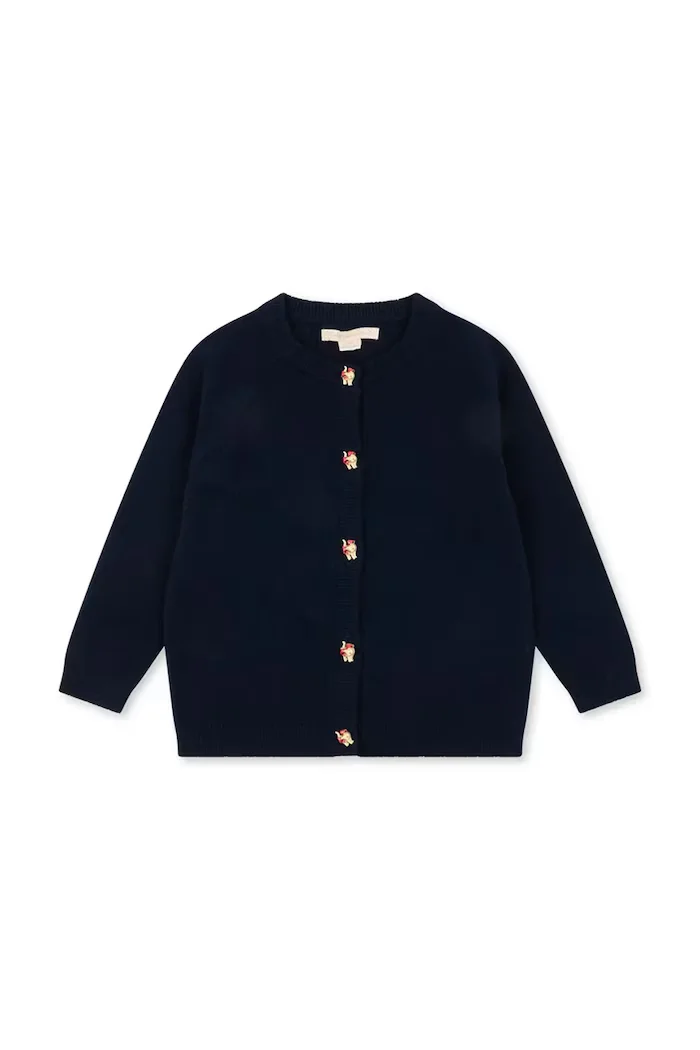 Konges Sløjd жилетка за деца от вълна CATTIE CARDIGAN тъмносиня KS105940