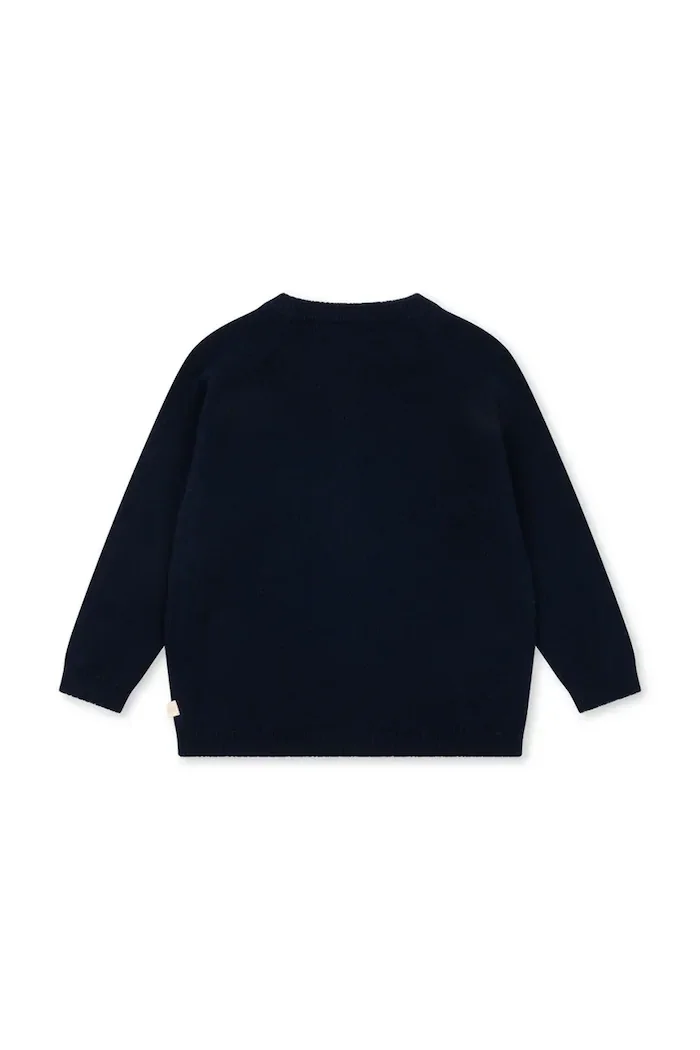 Konges Sløjd жилетка за деца от вълна CATTIE CARDIGAN тъмносиня KS105940