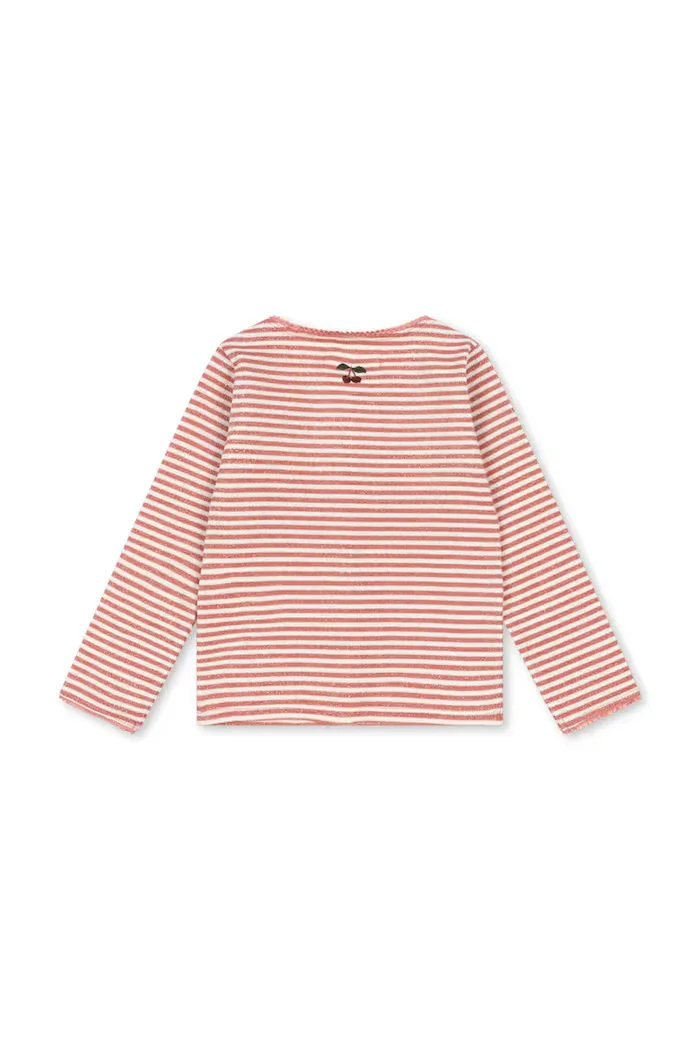 Konges Sløjd жилетка за деца с памук ROLI STRIPE CARDIGAN OCS розова KS107377