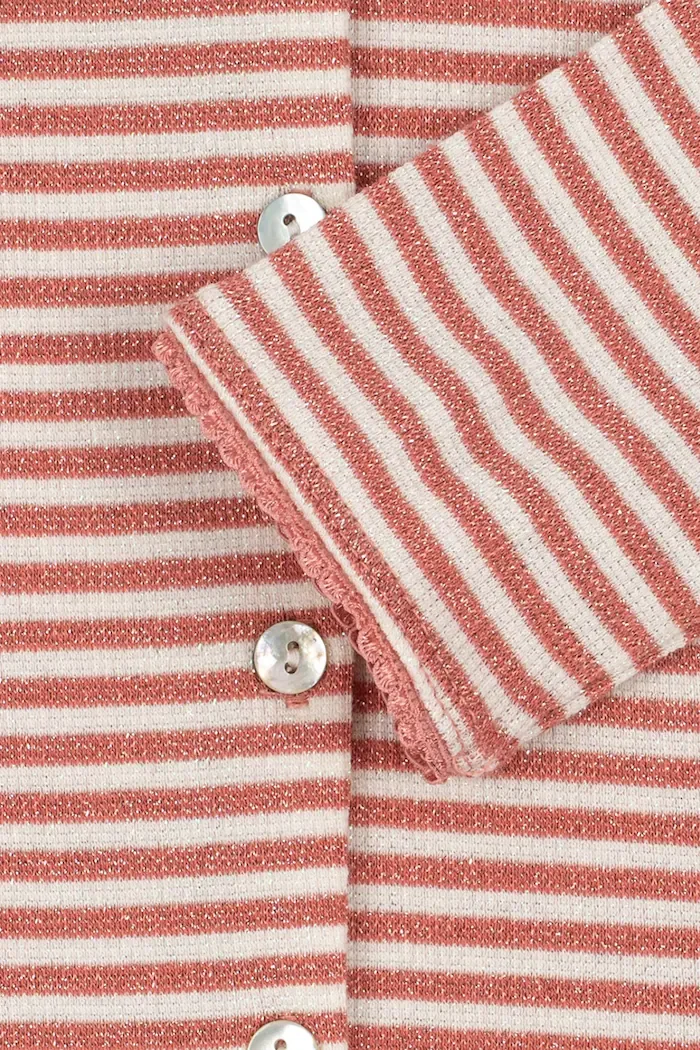 Konges Sløjd жилетка за деца с памук ROLI STRIPE CARDIGAN OCS розова KS107377