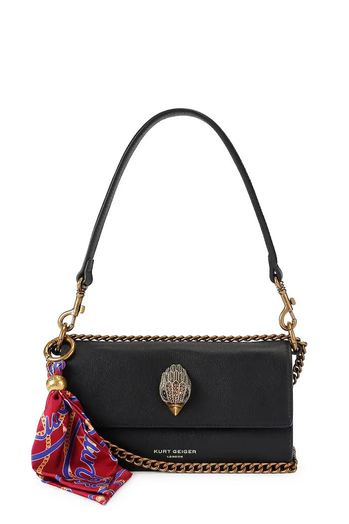 Kurt Geiger London чанта дамска от кожа SLOANE черна 5832200109