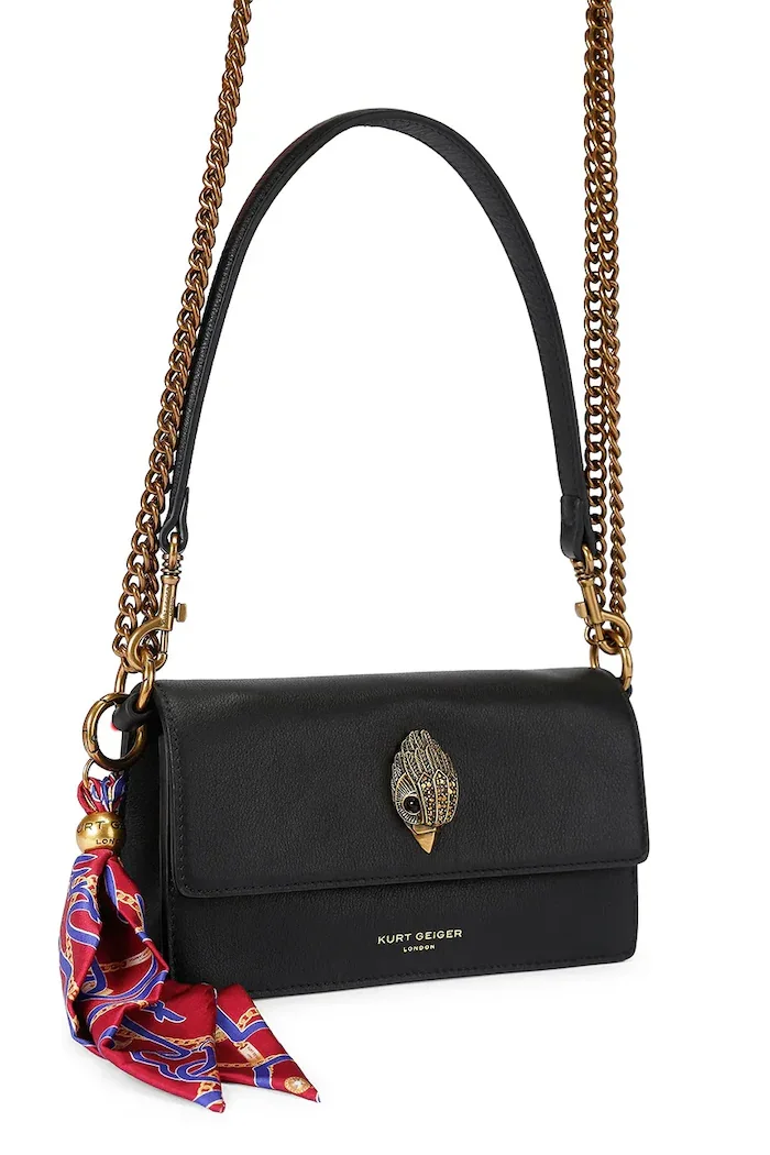 Kurt Geiger London чанта дамска от кожа SLOANE черна 5832200109