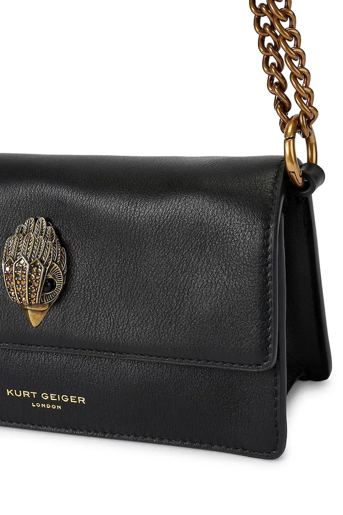 Kurt Geiger London чанта дамска от кожа SLOANE черна 5832200109