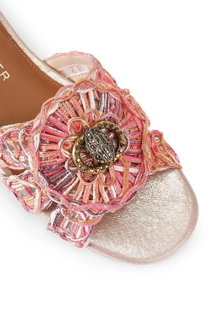 Kurt Geiger London чехли дамски Chelsea Woven Flat Sdl оранжеви 5600557999