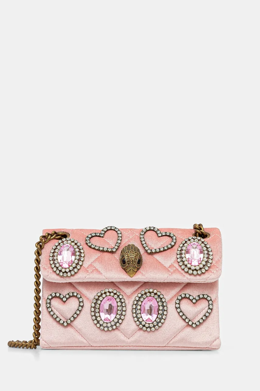 Kurt Geiger London Кадифена чанта VELVET MINI KENSINGTON