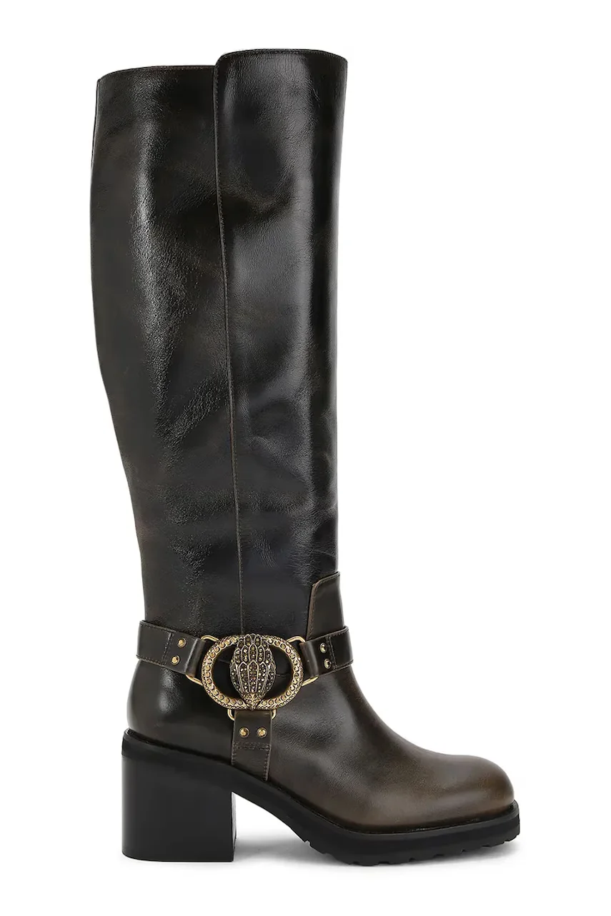 Kurt Geiger London Кожени ботуши Chelsea Mid Knee Biker