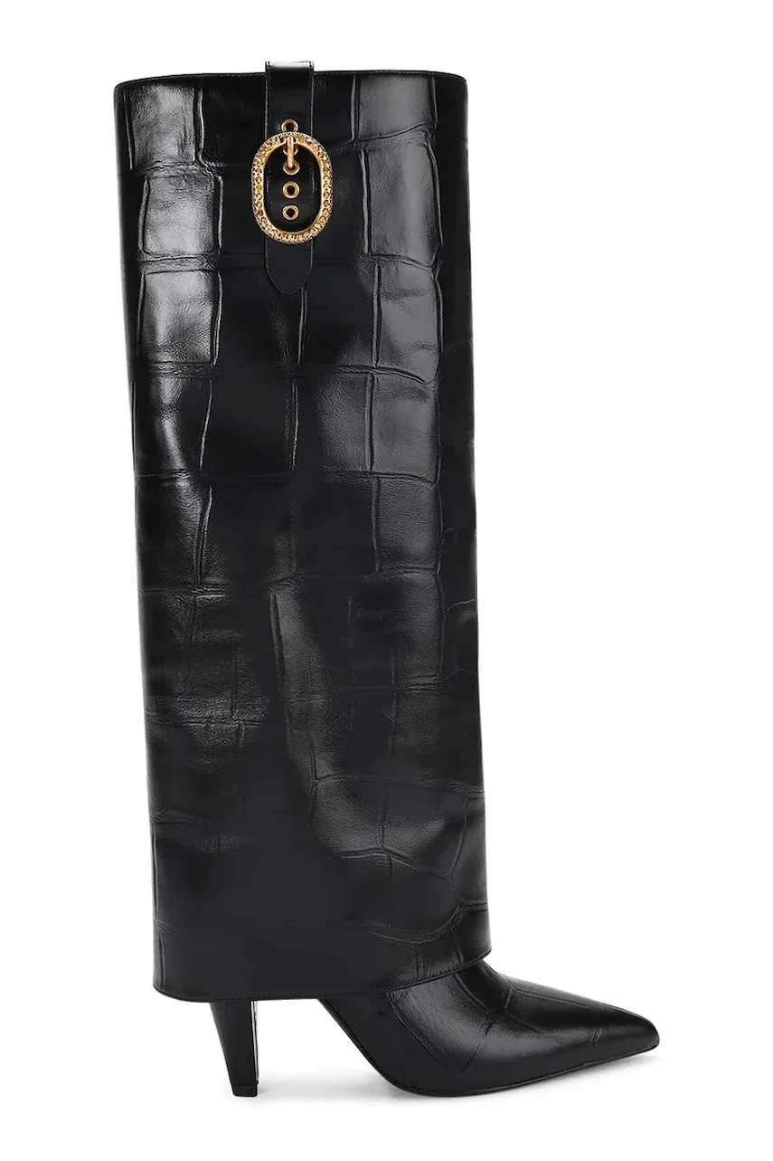 Kurt Geiger London Кожени ботуши Fold Over Tall Boot