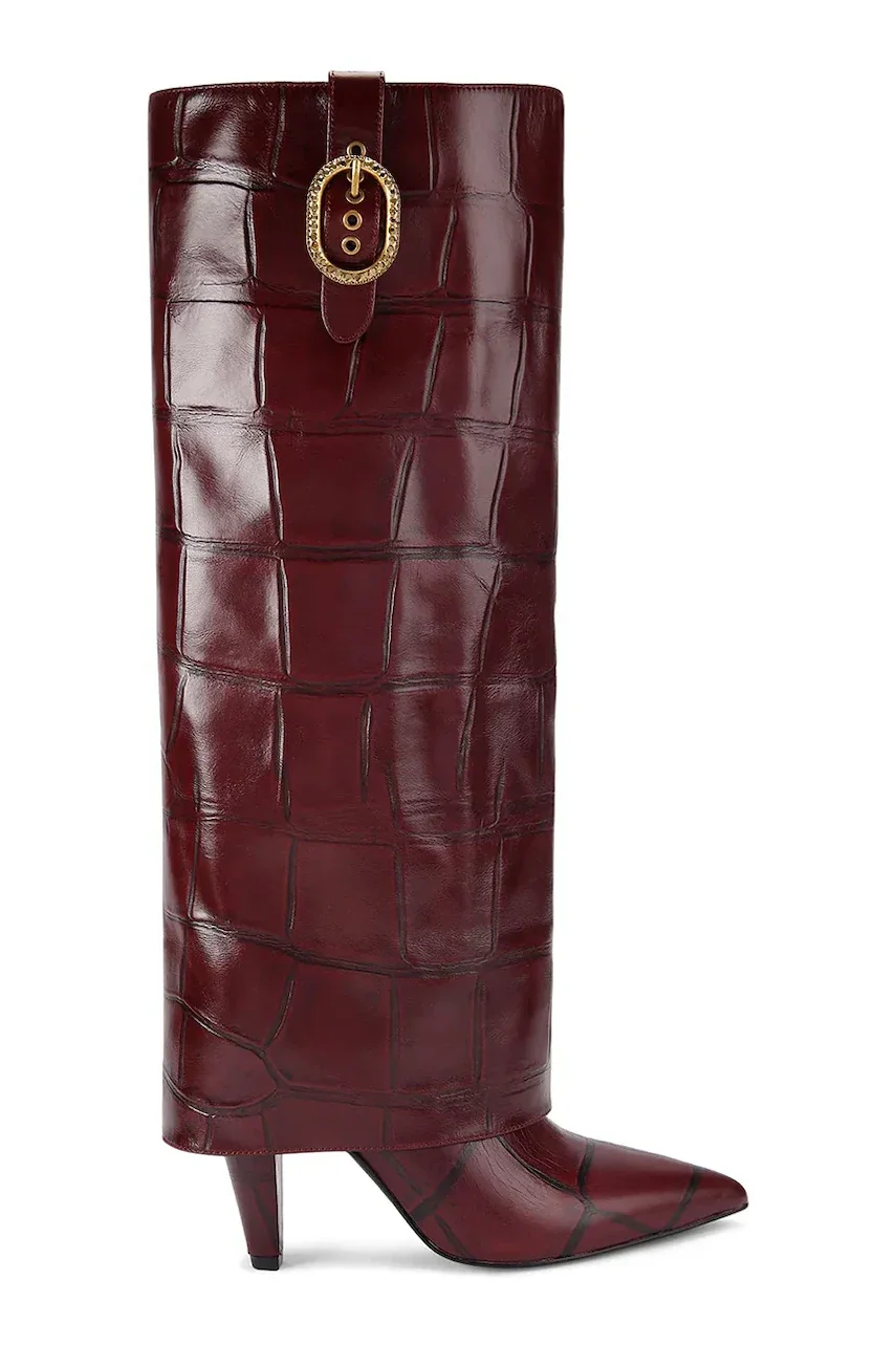 Kurt Geiger London Кожени ботуши Fold Over Tall Boot