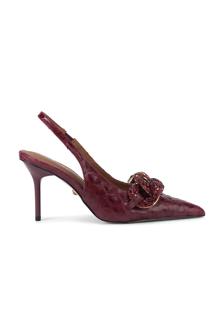 Kurt Geiger London Кожени обувки с тънък ток Crystal Chain Slingback
