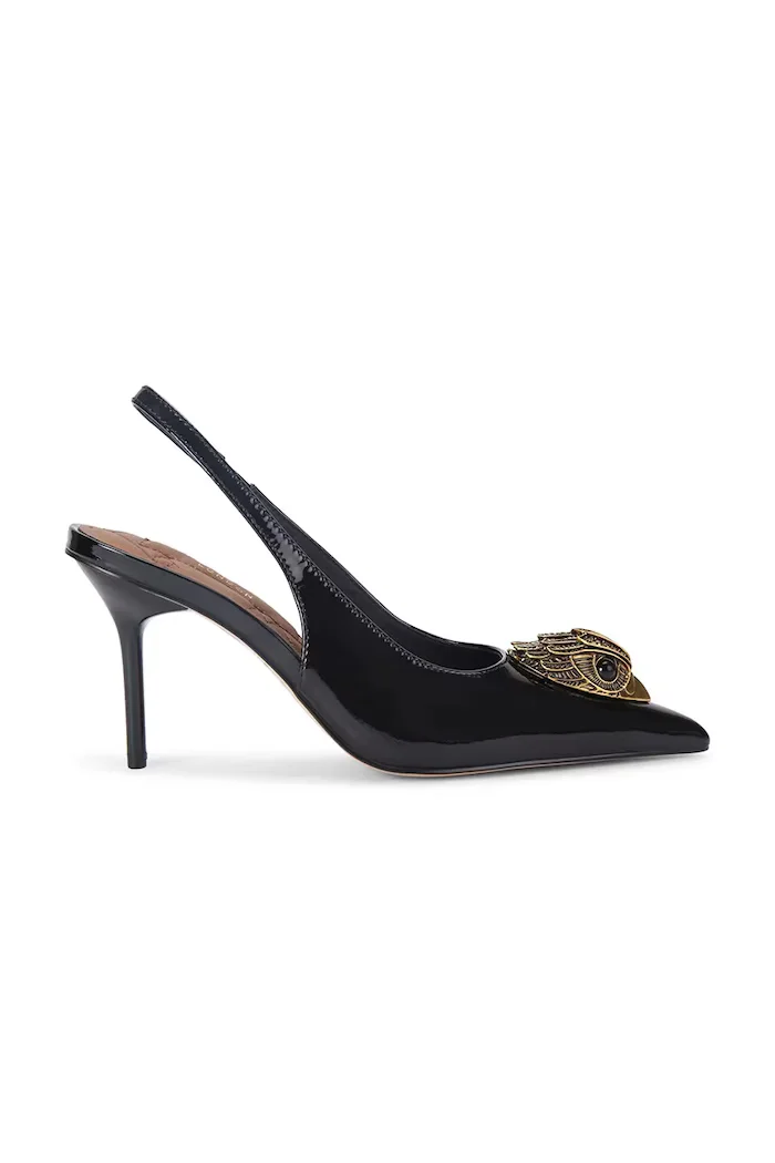 Kurt Geiger London Кожени обувки с тънък ток Large Eagle Sling в черно 5386400309