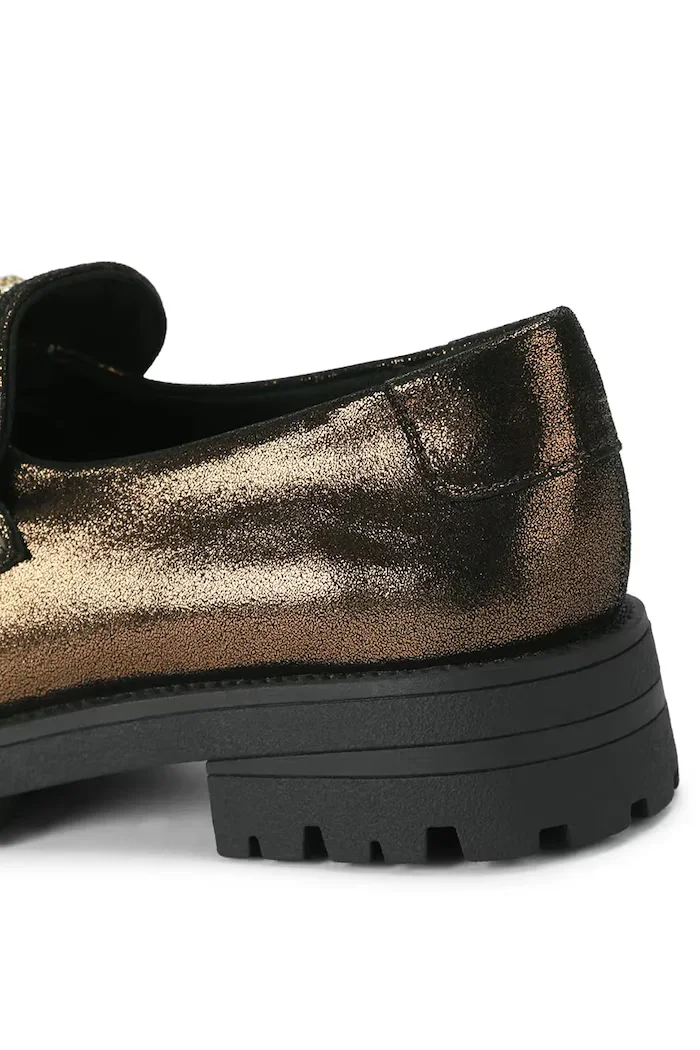 Kurt Geiger London лоуфъри дамски от кожа Bow Crystal Loafer зелени 5388460109