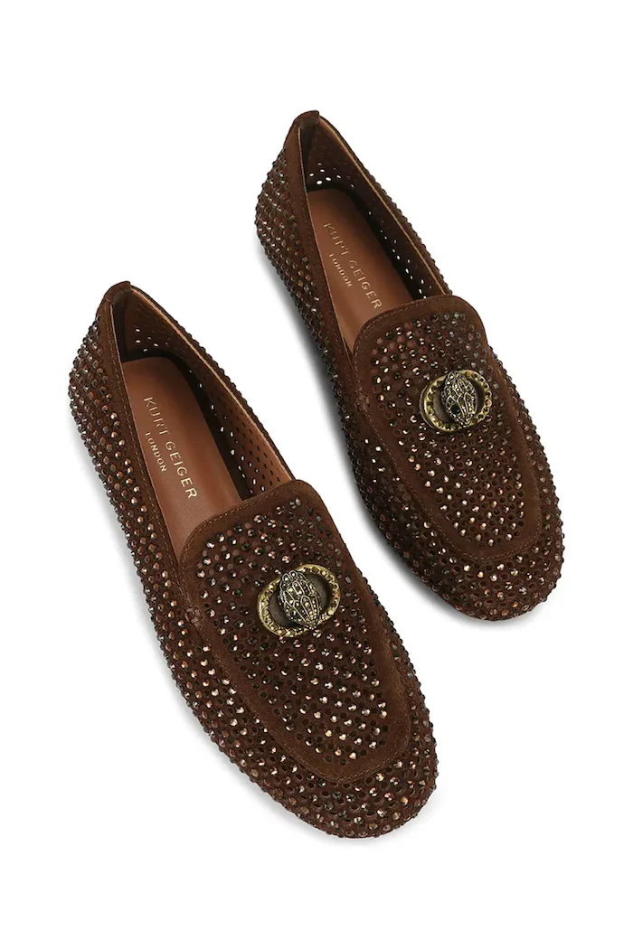 Kurt Geiger London лоуфъри дамски от велур Mayfair Loafer кафяви 6139830209