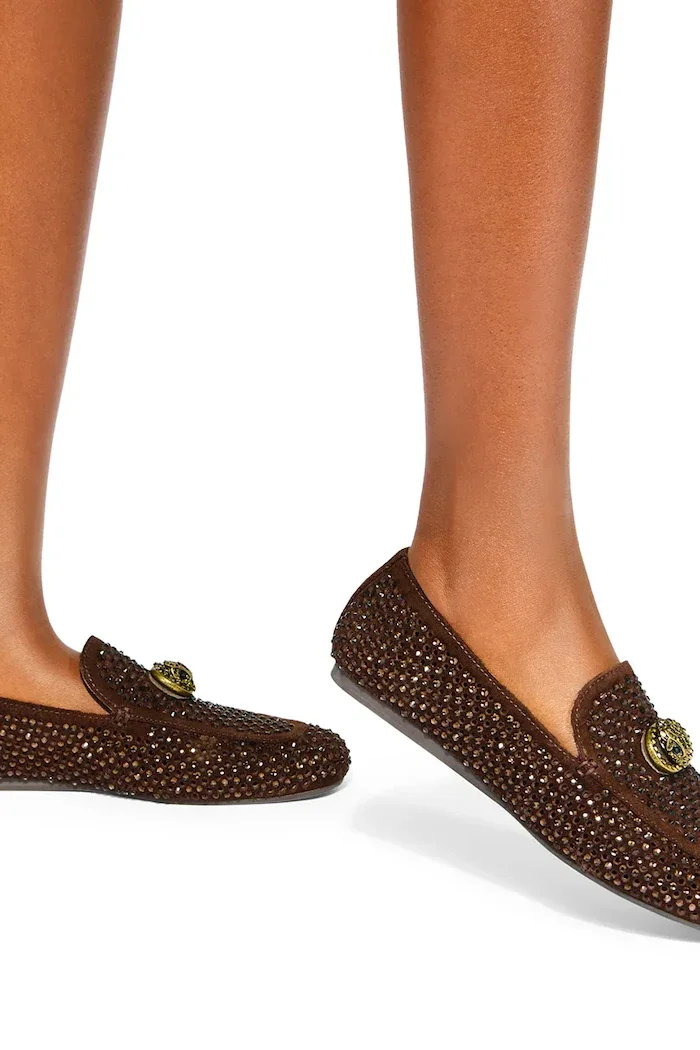 Kurt Geiger London лоуфъри дамски от велур Mayfair Loafer кафяви 6139830209