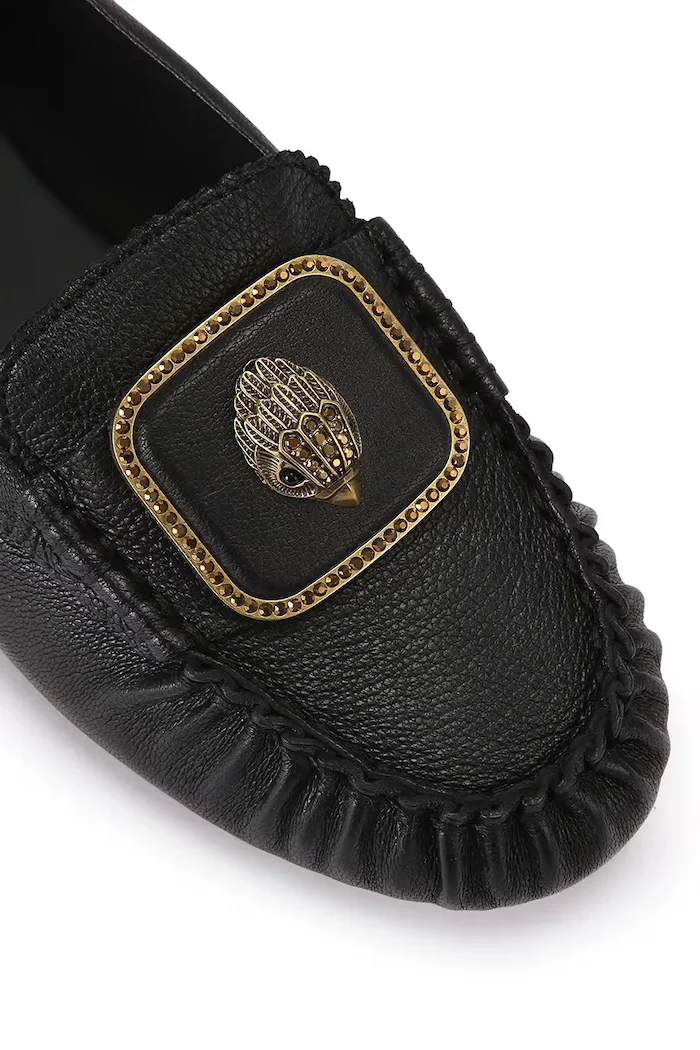 Kurt Geiger London мокасини дамски от кожа Pimlico Moccasin Black Leather черни 5596300109