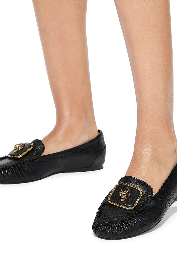 Kurt Geiger London мокасини дамски от кожа Pimlico Moccasin Black Leather черни 5596300109