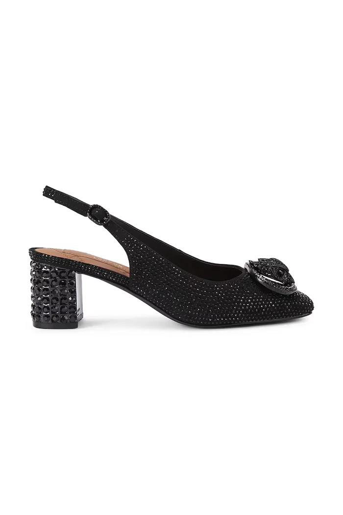 Kurt Geiger London обувки с дебел ток с дебел ток Chelsea Block Sling Dr черни 6008000609