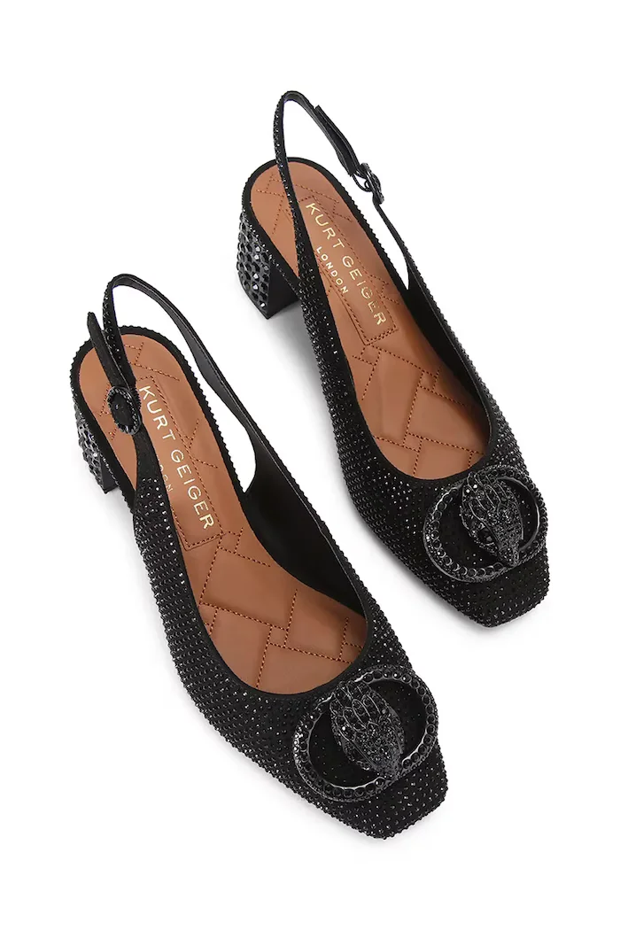 Kurt Geiger London обувки с дебел ток с дебел ток Chelsea Block Sling Dr черни 6008000609
