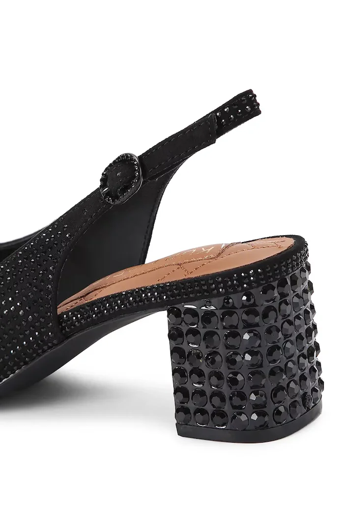 Kurt Geiger London обувки с дебел ток с дебел ток Chelsea Block Sling Dr черни 6008000609