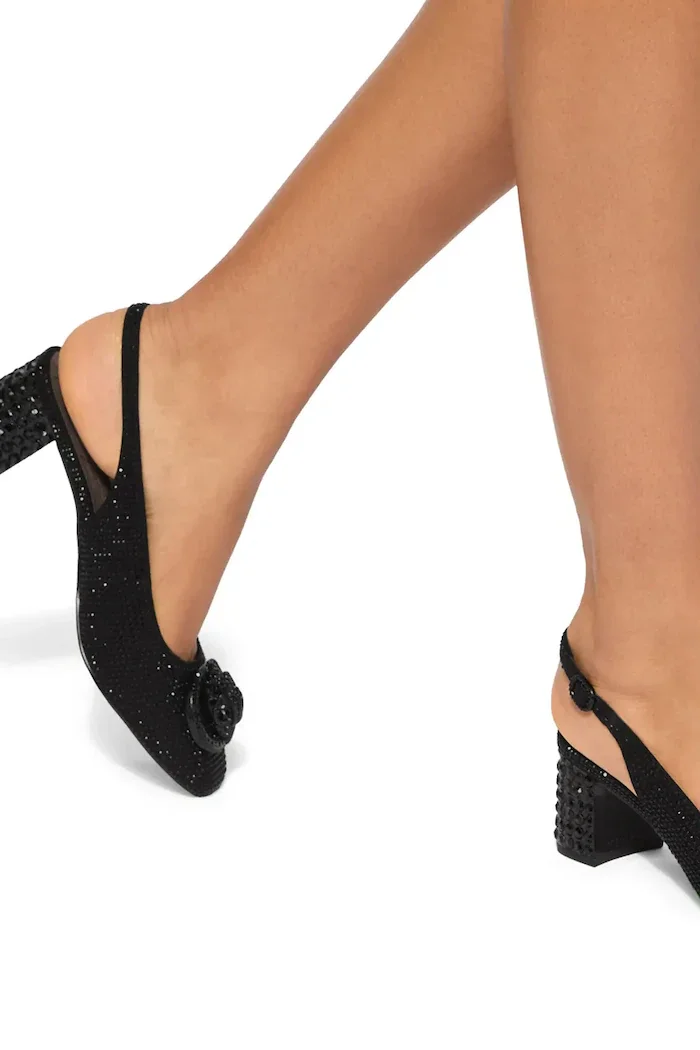 Kurt Geiger London обувки с дебел ток с дебел ток Chelsea Block Sling Dr черни 6008000609