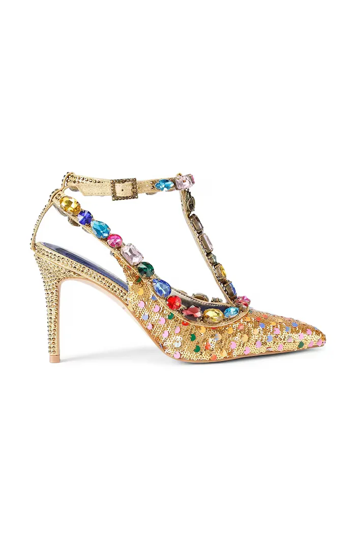 Kurt Geiger London Обувки с тънък ток Belgravia C T-Bar Court в златисто 5385766779