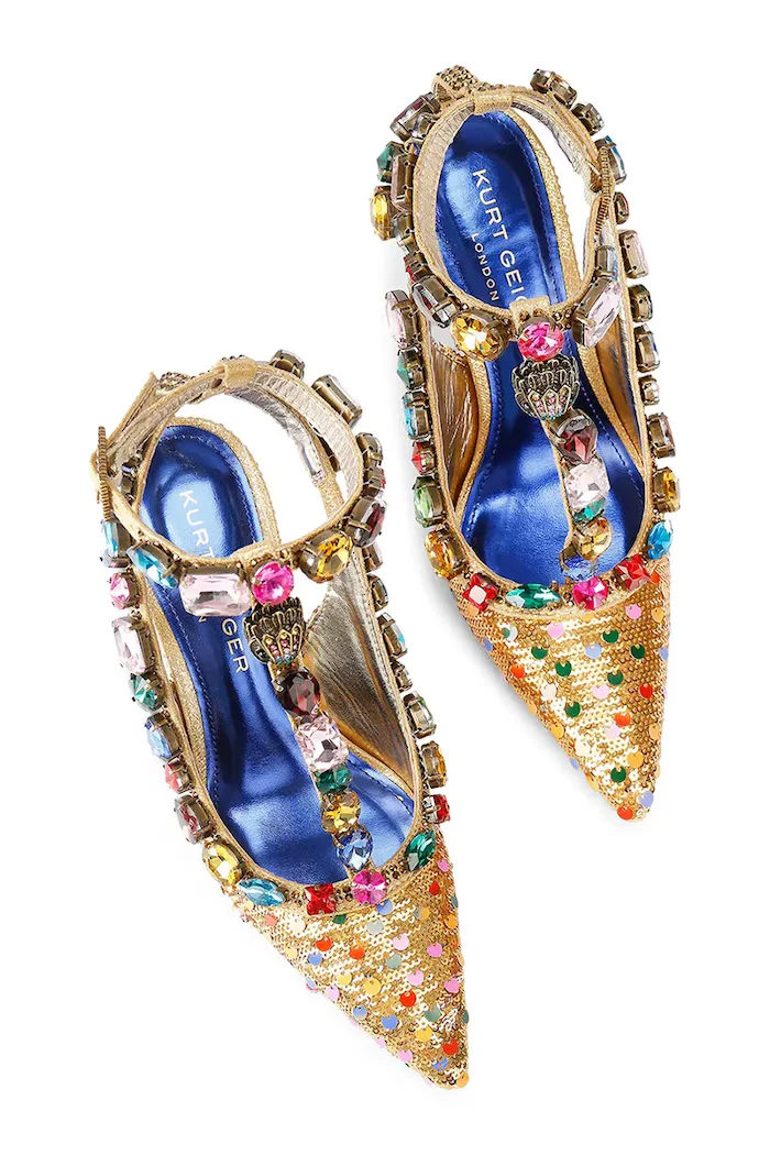 Kurt Geiger London Обувки с тънък ток Belgravia C T-Bar Court в златисто 5385766779