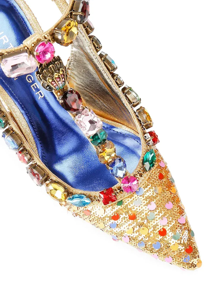Kurt Geiger London Обувки с тънък ток Belgravia C T-Bar Court в златисто 5385766779