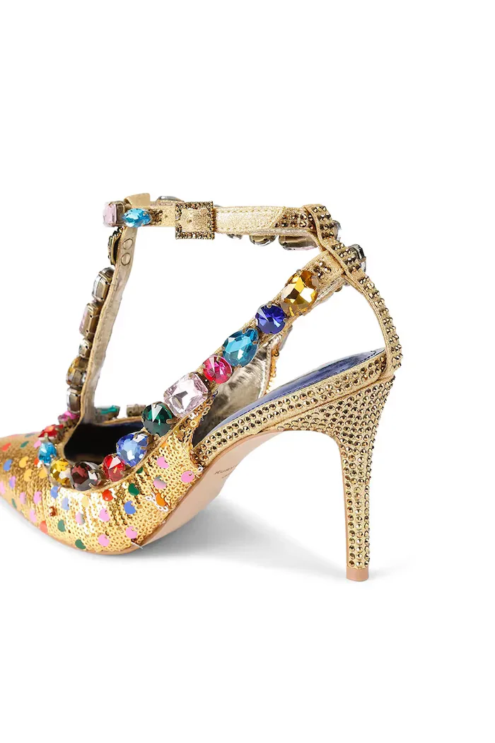 Kurt Geiger London Обувки с тънък ток Belgravia C T-Bar Court в златисто 5385766779