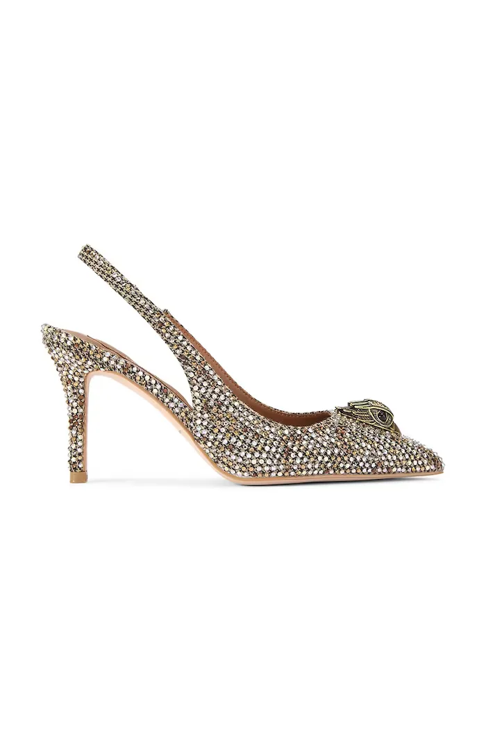 Kurt Geiger London обувки с ток Belgravia High Sling Beige Comb бежови 3422843609
