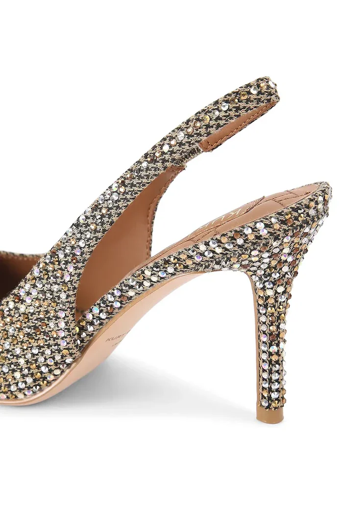 Kurt Geiger London обувки с ток Belgravia High Sling Beige Comb бежови 3422843609