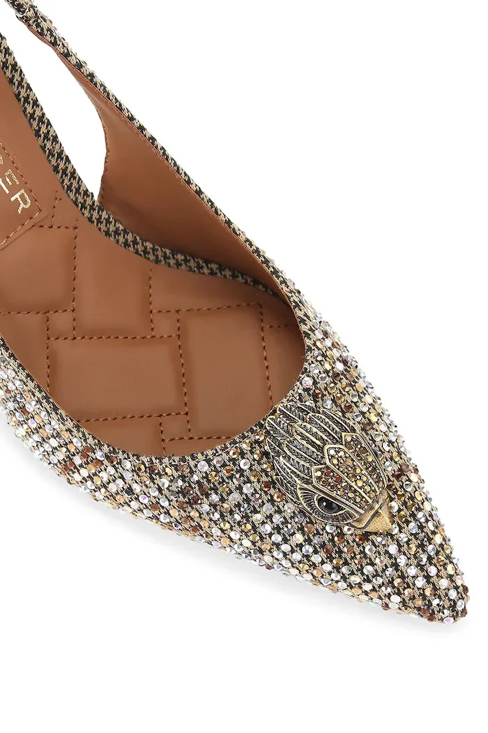 Kurt Geiger London обувки с ток Belgravia High Sling Beige Comb бежови 3422843609