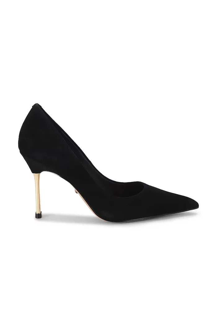 Kurt Geiger London обувки с ток от велур Bank Court черни 6149900209