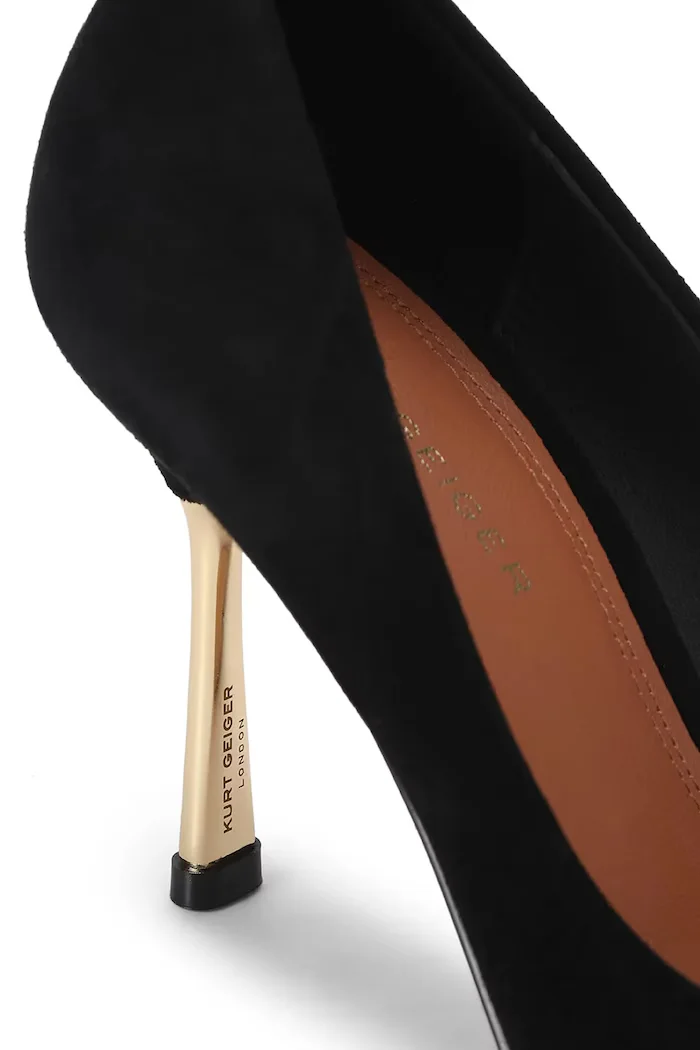 Kurt Geiger London обувки с ток от велур Bank Court черни 6149900209