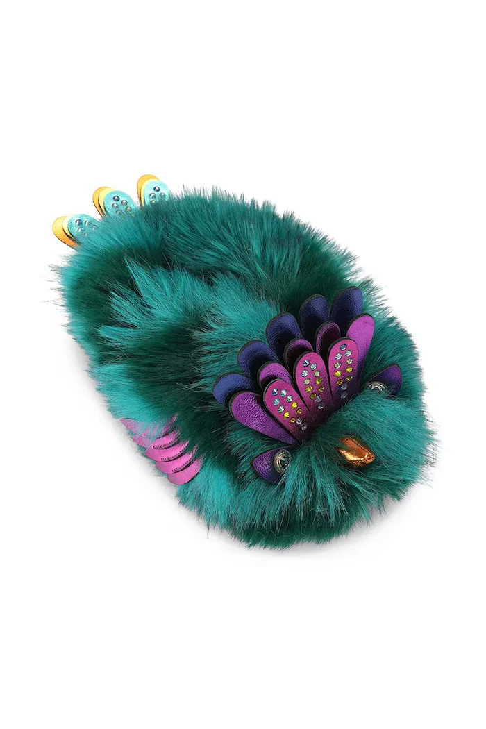 Kurt Geiger London пантофи дамски Eagle Fluff Slipper тюркоазени 6312970999