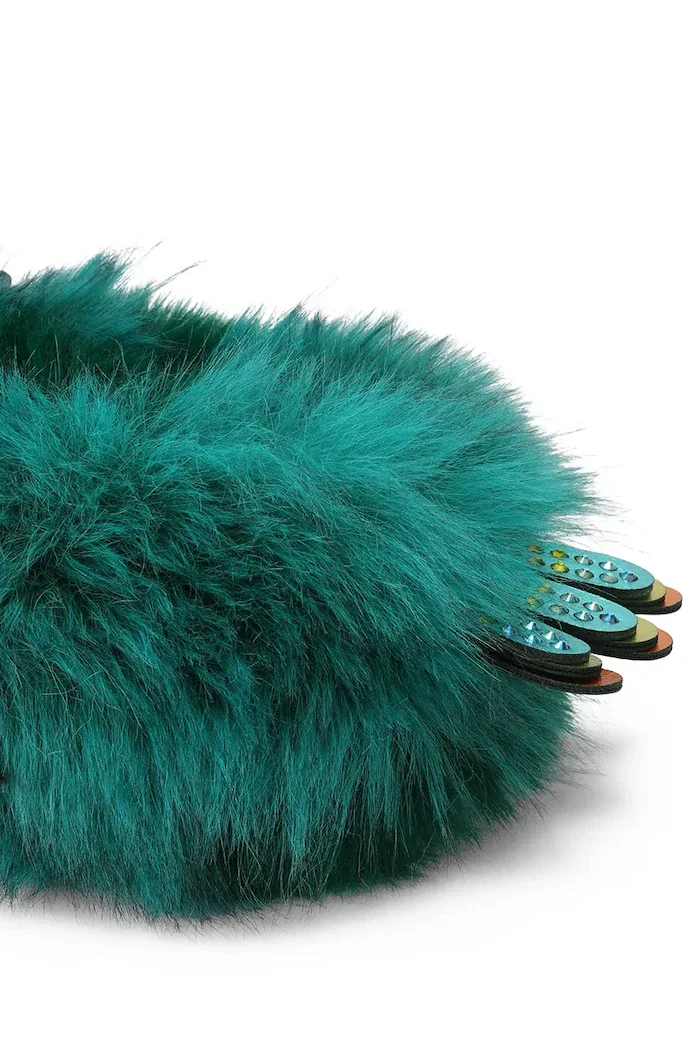 Kurt Geiger London пантофи дамски Eagle Fluff Slipper тюркоазени 6312970999