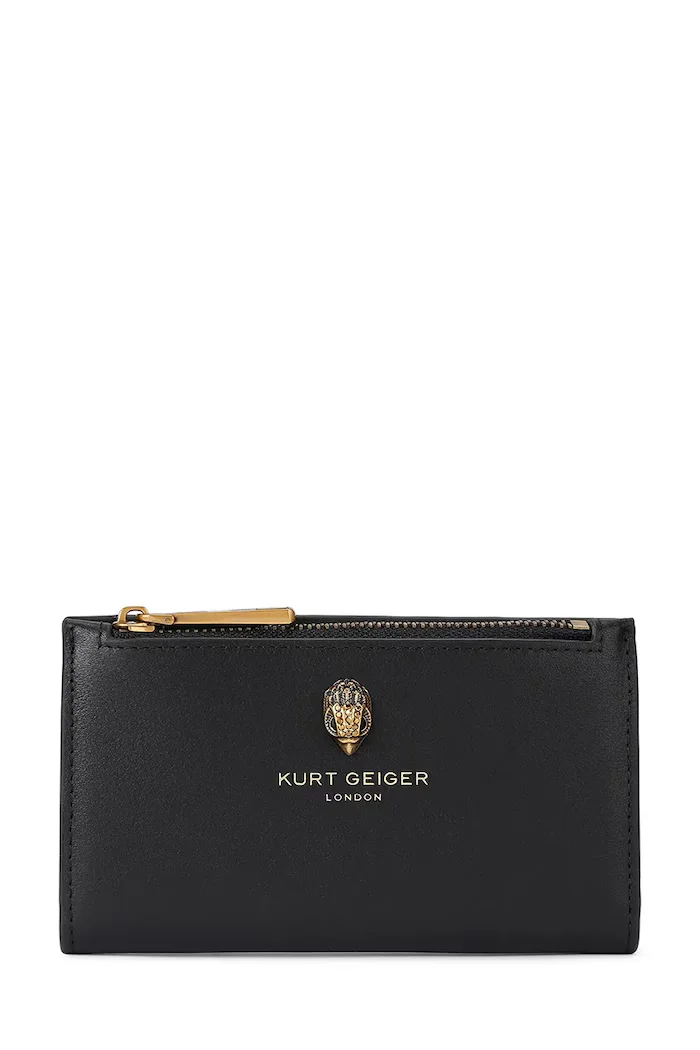 Kurt Geiger London портфейл дамски от кожа SLOANE черен 5873000109